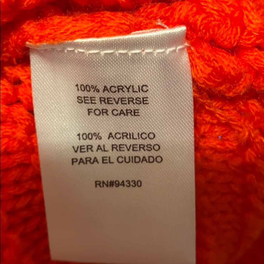 One A Mixed Knit Crew Neck Sweater Riot Orange - Picture 6 of 10